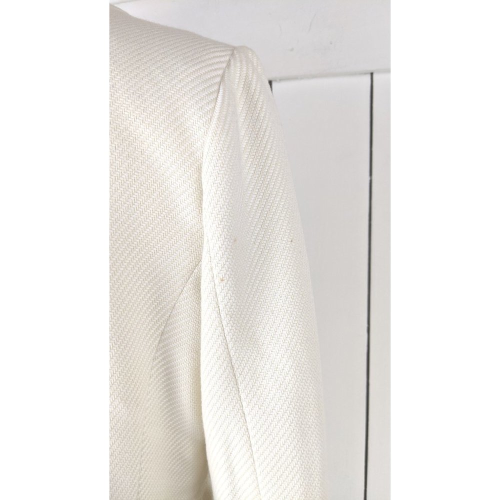 ECI New York ivory ruffle short cropped blazer jacket 10 - Picture 6 of 7